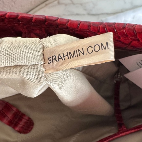 Brahmin Melora soft red croc, slouchy tote, shoulder bag - Picture 9 of 12